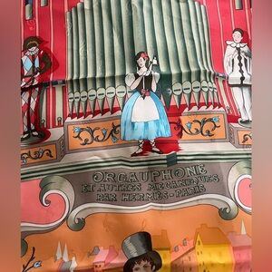 Hermes Silk Scarf Carre90 Orgaupjone and Mechaniques